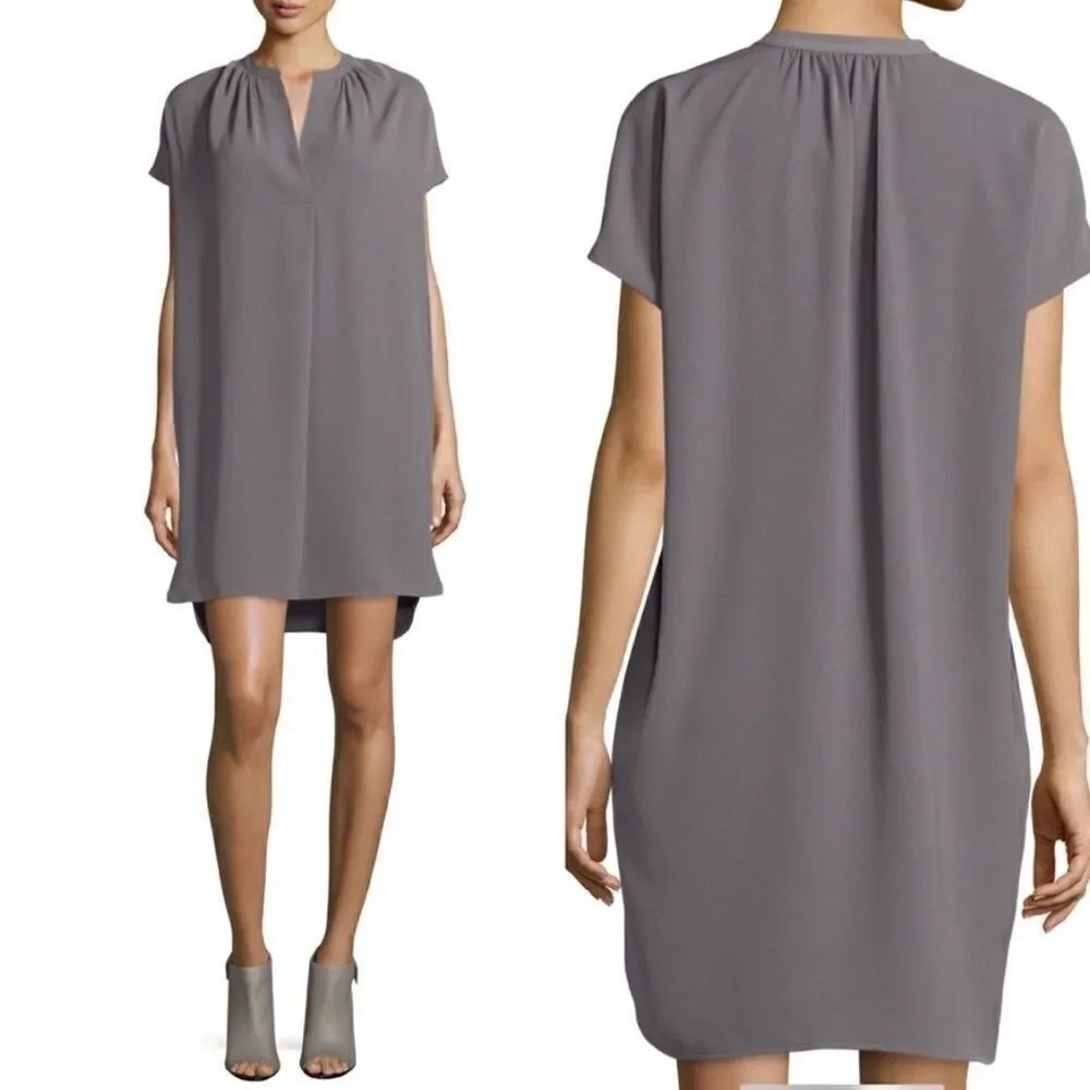 Vince Women’s Gray Lagenlook Popover Tunic Shift Dress S